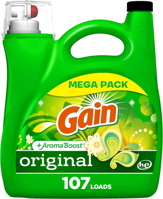 Gain + Aroma Boost Liquid Laundry Detergent Original Scent 107 Loads 154 oz HE Compatible