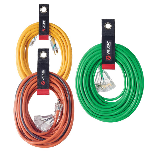 VELCRO Brand EASY HANG Extension Cord Holder Organizer Variety Pack | Holds 60-100lbs, Heavy Duty Straps Fit Easily on Hooks or Nails - 3-Pack