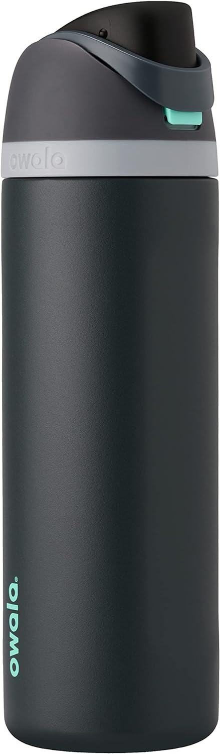 Owala FreeSip Insulated Stainless Steel Water Bottle with Straw for Sports and Travel, BPA-Free, 24oz, Foggy Tide